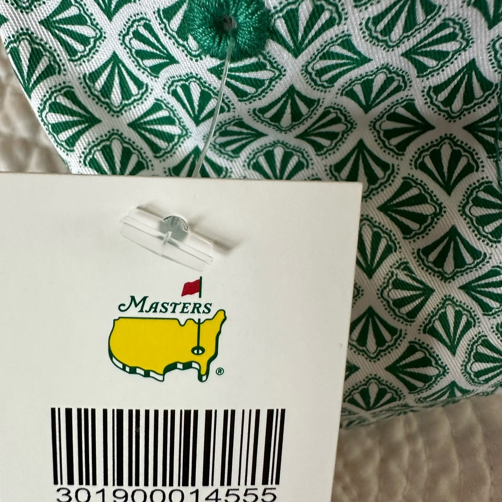 2025 Masters White with Green Patterned Golf Hat with Embroidered Logo NWT - Picture 6 of 7
